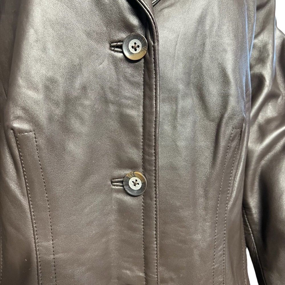 Sonoma - Woman’s Lambskin Leather Coat Sz LG - Picture 4 of 8